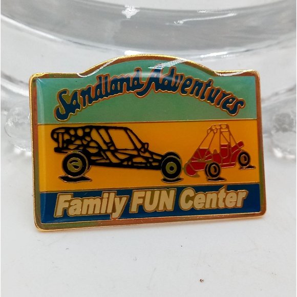 Sandland Adventures Hat Lapel Pinback Vintage Dune Buggy Family Fun Center - Picture 4 of 7